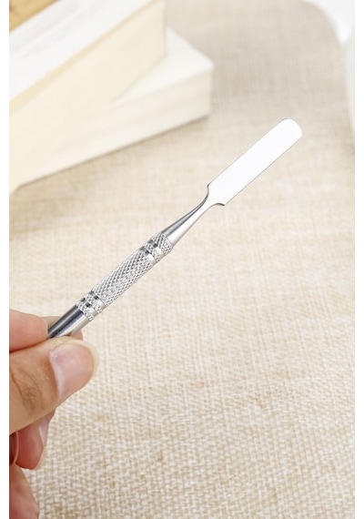 2 Parça Aynalı Çelik Makyaj Fondöten Krem Karıştırma Spatula Palet Set Cin906