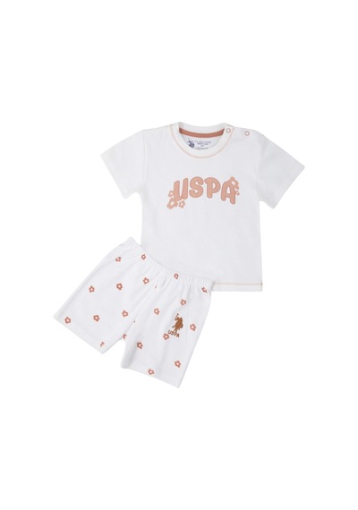 U.S. Polo Assn. Krem Bebek T-shirt Takım Krem