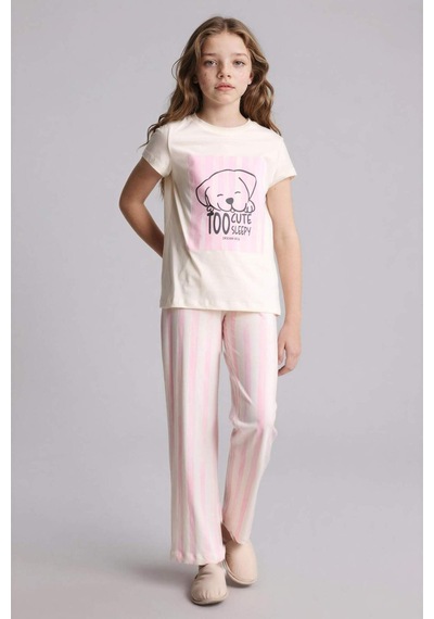 Defacto Regular Fıt 2li Pijama Takımı Kız Çocuk H0153a826sper233 Ekru-er233 Defacto Regular Fıt 2li Pijama Takımı Kız Çocuk H0153a826sper233 Ekru-er233