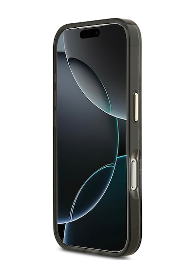 Apple Uyumlu iPhone 17 Pro Kılıf Guess Lisanslı M-safe Özellikli Yazı Logolu Python Desenli Kapak Siyah Siyah