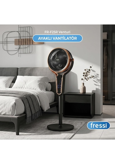 Fressi Fr-f25r Venturi Kumandalı Ayaklı Vantilatör / 3 Kademe Hız Ayarlı Ev Ofis Fanı / Serinletici Vantilatör