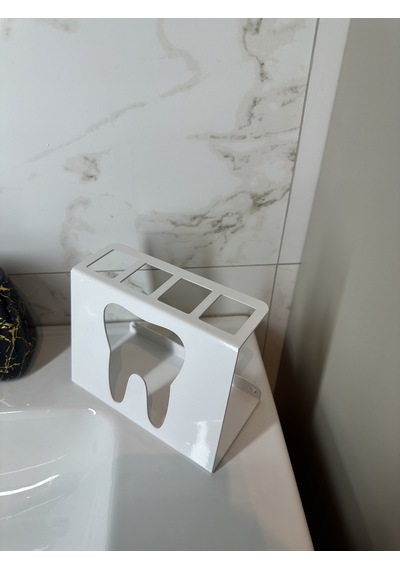 lyla concept Işıl Metal Şarjlı Diş Fırçalık Elektrikli Diş Fırçası Standı Beyaz