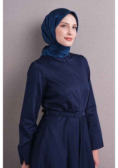 Armine Sura İpek Eşarp 2026-2027 - Sonbahar Kış-asm9630 Saks Mavi