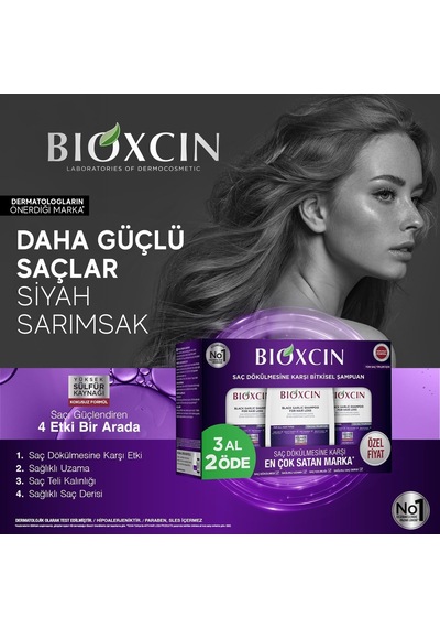 Bioxcin Siyah Sarımsak Şampuan 3 X 300 Ml Saç Dökülmesine Karşı, Biocomplex B11 Ve Bitki Ekstreli Güçlendir