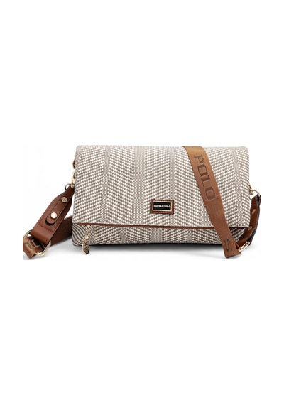 Silver & Polo Silver Polo Bej - Taba Hasır Kadın Çapraz Çanta Sp1278