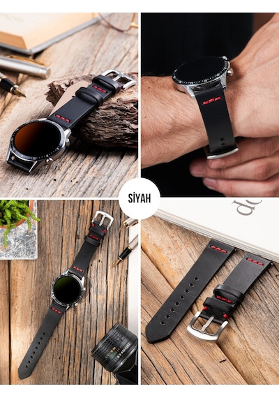 Huawei Watch Gt2 E Pro Gt3 Pro Gt4 Gt5 Gt6 Pro 46mm Ultimate 2 Uyumlu Deri Saat Kordonu 22mm