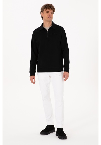 U.S. Polo Assn. Erkek Regular Fit Yarım Fermuarlı Şardonlu Siyah Basic Sweatshirt 50313783-VR046 U.S. Polo Assn. Erkek Regular Fit Yarım Fermuarlı Şardonlu Siyah Basic Sweatshirt 50313783-VR046