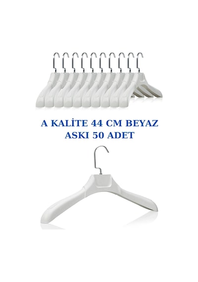 Ceket Elbise Askısı Plastik Soft Beyaz Abs Gömlek Kıyafet Askısı 50 Adet Diğer
