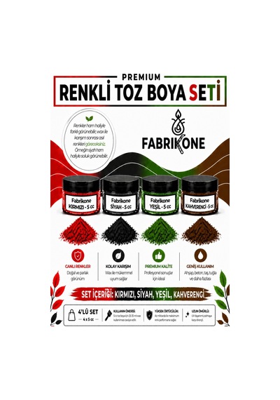 4'lü Set Premium Parafin Soya Wax Toz Mum Boyası Hobi Seti - 5 Cc Kırmızı, Siyah, Yeşil, Kahverengi Bkfab4ksykh5g Karışık