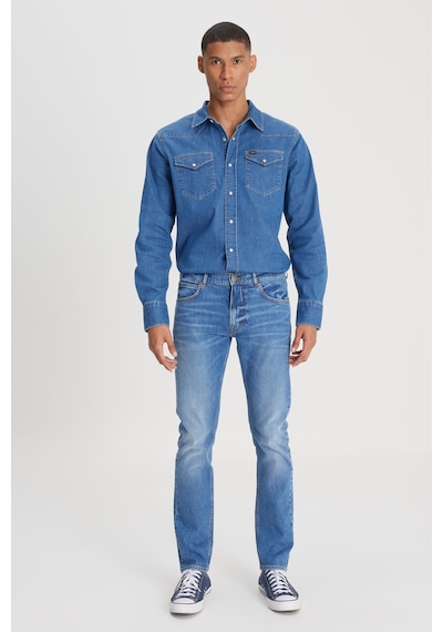 Lee Slim Fit Dar Kesim Normal Bel Dar Paça Luke Mavi Jean Kot Pantolon