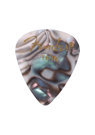Fender 1980351757 Premium Celluloid 351 Shape Thin Gitar Penası Abalone Abalone Desen İnce Yapı İle Yumuşak Akor Geçişleri 12'li