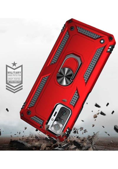 Goocamp Redmi Note 10 Pro Kılıf Vega Kapak - Kırmızı Kirmizi