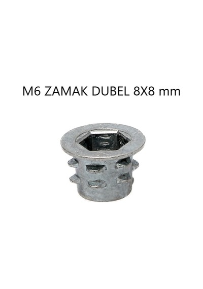Metal Dübel Mobilya Bağlantı Zamak Vida Yuvası M6 8X13 10 Adet