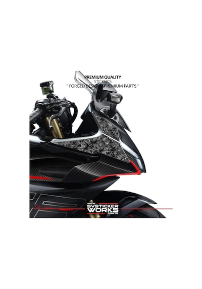 Cfmoto 450sr Forged Karbon Kaplama Ön Kafa Yanı Sticker Etiket Modeli