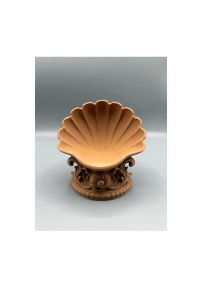 Terracotta Renkli Deniz Kabuğu Tasarımlı Dekoratif Kase - Detaylı Okyanus Temalı Takı Ve Takı Organizatörü, Estetik Masaüstü Süsü, Ev Ve Ofis Aksesuarı 11x11 Cm