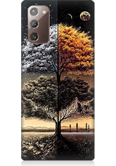 Samsung Galaxy Note 20 Uyumlu Gece Ve Gündüz Desenli Silikon Kılıf
