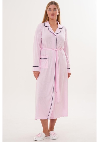 Mecit Pijama Mecit 6335 Pembe Kadın Sabahlık Gecelik Pijama Seti Pembe