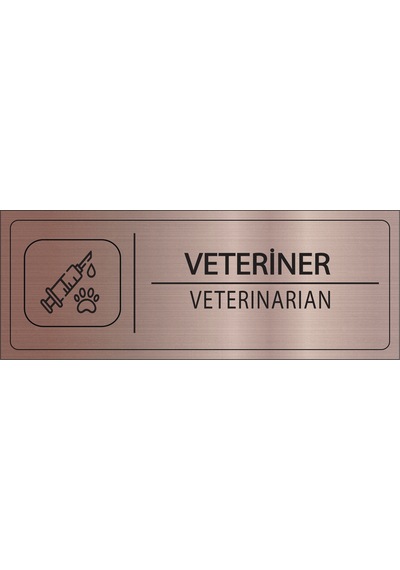 Mayeka Veteriner İsimlik Bronz Metal Kapı İsimliği Levhası Yönlendirme Tabelası