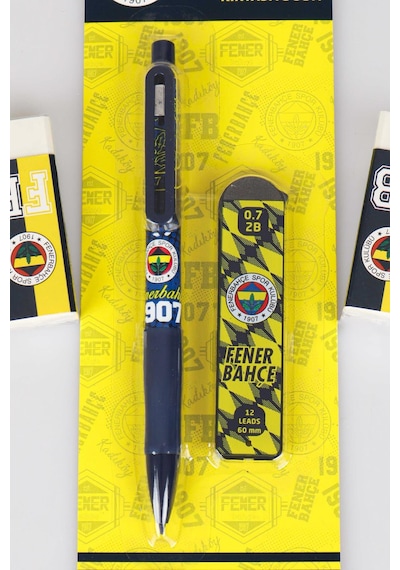 "dekomus Cep Defteri Hediyeli" Lisanslı Fenerbahçe Versatil Uçlu Kalem , 0.7 Mm Uç Ve 2 Adet Silgi Seti Altın