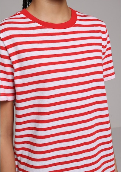 Colins Regular Fit Yuvarlak Yaka Çizgili Kadın Kirmizi Kısa Kol Tişört Cl1079954 Q1.v2 Red Kırmızı Colins Regular Fit Yuvarlak Yaka Çizgili Kadın Kirmizi Kısa Kol Tişört Cl1079954 Q1.v2 Red Kırmızı