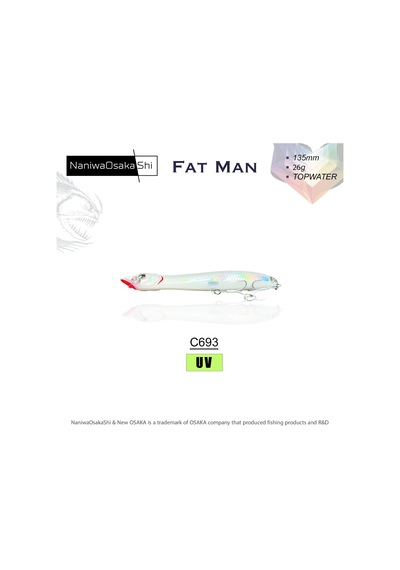 Naniwaosakashi Fat Man 135mm 26gr Topwater Sahte Balık