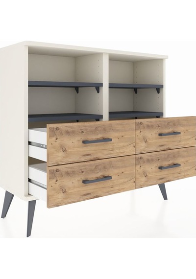 Arges Şifonyer 4 Raflı 4 Çekmeceli 88x30x80 Aytaşı-antrasit/çam Antrasit/çam Arges Şifonyer 4 Raflı 4 Çekmeceli 88x30x80 Aytaşı-antrasit/çam Antrasit/çam