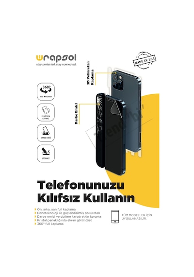 Apple iPhone 15 Pro Max Uyumlu Full Body 360 Derece Koruyucu Ön, Arka Yan Film