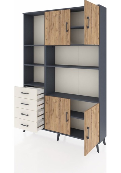 Arges Dolap 8 Raflı 4 Çekmeceli 4 Kapaklı 132x30x195 Antrasit... Antrasit Arges Dolap 8 Raflı 4 Çekmeceli 4 Kapaklı 132x30x195 Antrasit... Antrasit