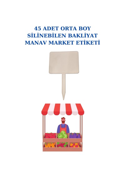 Yaz Sil Orta Boy Sapla Bakliyat Etiketliği 45 Adet Manav Pazarcı Etiketi Diğer