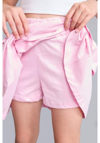Defacto Elastik Bel Katmanlı Açık Pembe Mini Etek Kız Çocuk H7066a826hspn693 Pembe-pn693