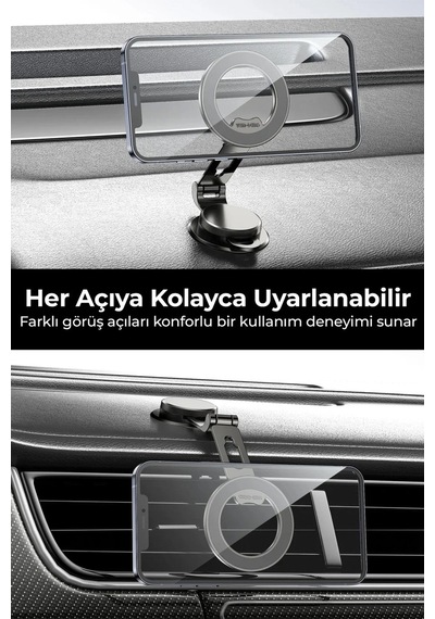 Ven-dens Vd-hd066 Manyetik Telefon Tutucu, Araç Ve Masaüstü Kullanım, Yatay Ve Dikey, Siyah