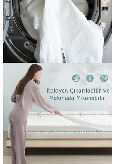 Fermuarlı Yıkanabilir Yatak Kılıfı Yatak Pedi&şiltesi Kılıfı Lütfen Yatak Yüksekliğini Belirtiniz