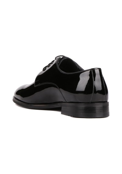 Shoetyle - Siyah Rugan Deri Bağcıklı Erkek Klasik Ayakkabı 250-2239-1232 Siyah