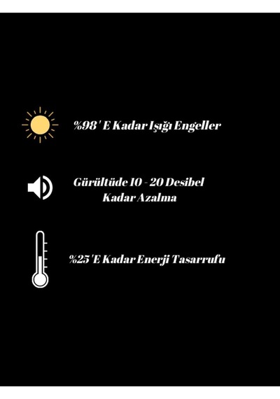 Blackout Karartma Güneşlik Fon Pilesiz Tek Kanat,siyah 100 X 200 Çok Renkli