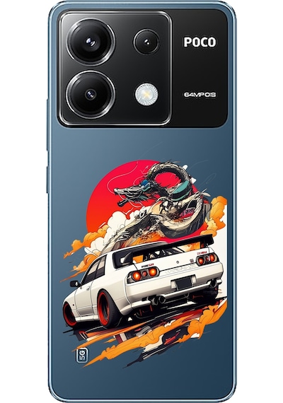 Poco X6 Pro Uyumlu Gtr Güneş Ejderha Tasarımlı Baskılı Silikon Kılıf Renkli