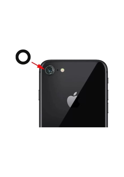 Apple Uyumlu iPhone 8 Arka Kamera Camı Lens Yapışkanlı