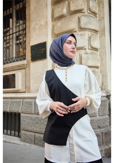 Silk Home Monogram Pamuk İpek Eşarp 130001-18 Morcivert
