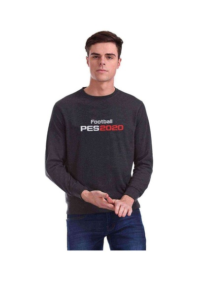 Pes 2020 S Baskılı Füme Erkek Örme Sweatshirt