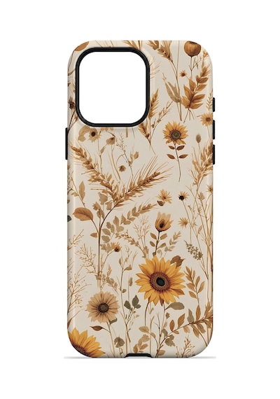 Velvoria Valestra Sepya Kır Çiçeği Apple iPhone Uyumlu 15 Pro Darbe Korumalı Kılıf Valestra Select - Sepya Kır Çiçeği