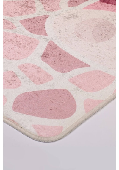Pembe Zürafa Desenli Çocuk Odası Halısı-4000 Çok Renkli