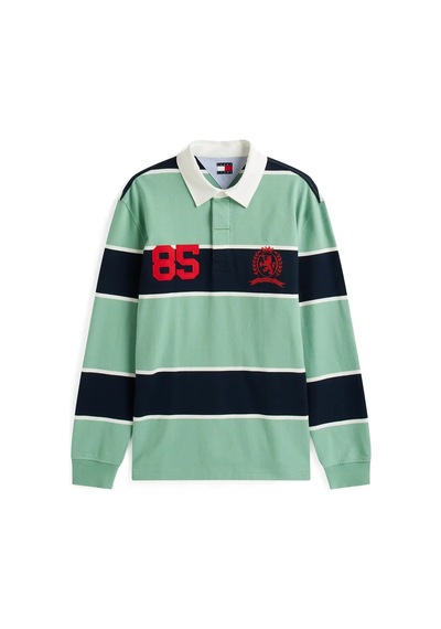 Tommy Hilfiger Tjm Rlx Strıpe Rugby, Mas Yeşil Erkek Polo T-shirt