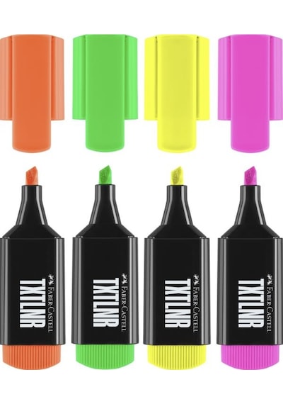 Faber Castell Fosforlu Kalem Mini Neon 4'lü Set - 154204 Çok Renkli