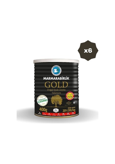 Marmarabirlik Zeytin 201-230 Mega Gold Tnk 400 Gr - 6 Adet