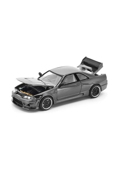 Pop Race 1:64 Nissan Skyline Gt-r R33 Dark Chrome Edition Prdc003 Açılabilir Kaput Koleksiyon Modeli Siyah