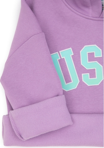 U.S. Polo Assn. Kız Çocuk Lila Şardonlu Kapüşonlu Sweatshirt 50317890-VR034