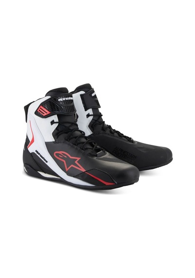 Alpinestars Faster-4 Korumalı Motosiklet Botu Siyah Beyaz Kırmızı