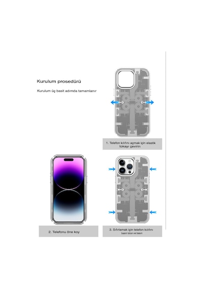 Apple iPhone  Uyumlu  13 Pro Kılıf Mekanik Bumper Kapak - Mavi