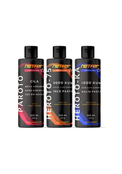 Netfer 3'lü İnce Kalın Pasta Cila Set - 3x250 Ml
