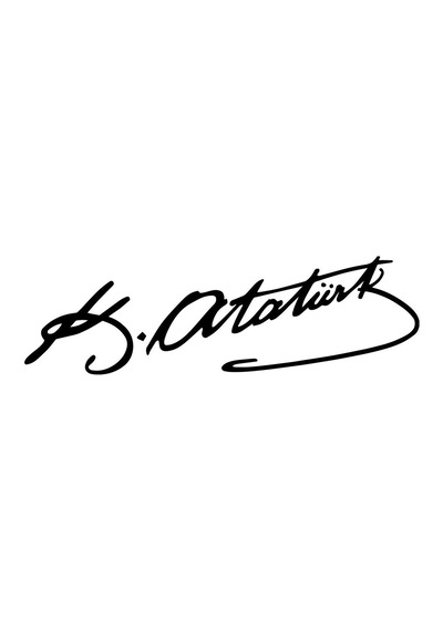 Mustafa Kemal Atatürk İmzalı Mini Sticker Etiket Modeli