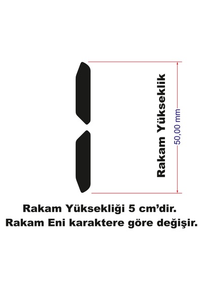 Stencil Rakam Boyama Şablonu X067-sayı Rakam Yüksekliği 5 Cm